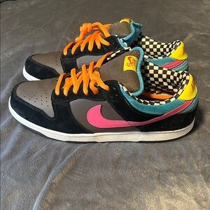 Nike Kids Sneakers with Pink and Orange Accents
